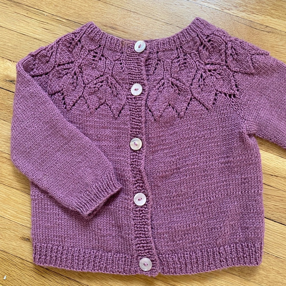 Handknit Merino Wool Baby Sweater 9m